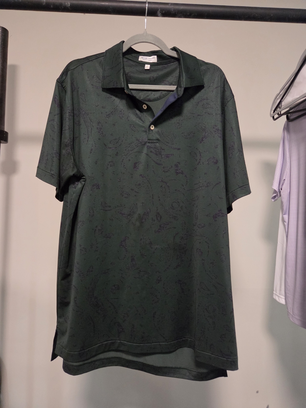 Peter Millar Dark Green Paisley Polo